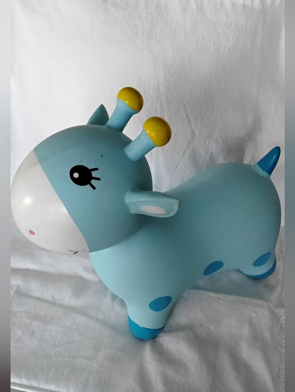 Blue Inflatable Giraffe Bouncer Ride-On Toy